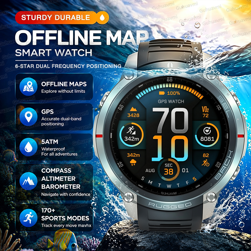Smartwatch Premium Watches For Men - 2026 GPS Man 52mm Premium Smart