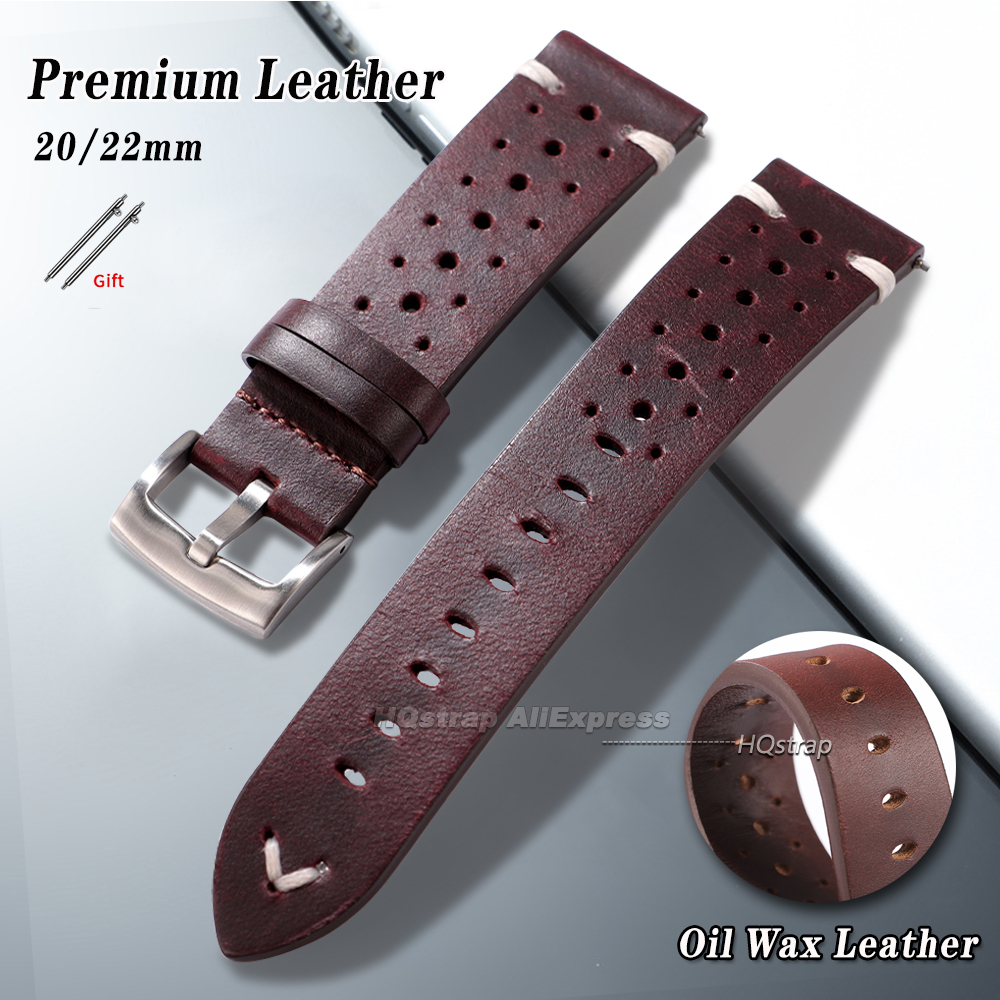 Smartwatch Premium Watches For Men - Oil Wax Cowhide Watch Strap 20mm