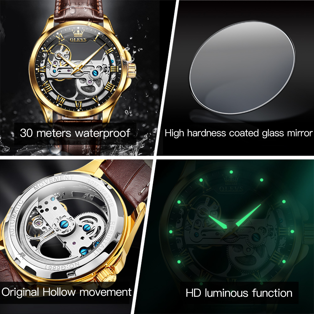 OLEVS Couple Watches Original  - Skeleton Mechanical Watch incelemesi ve fiyatı