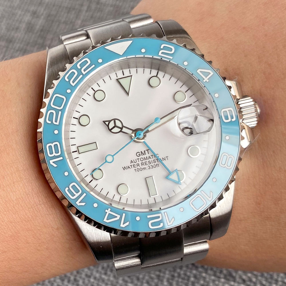 Customized 40mm Ice Blue Dial  - Waterproof Diving Watch incelemesi ve fiyatı
