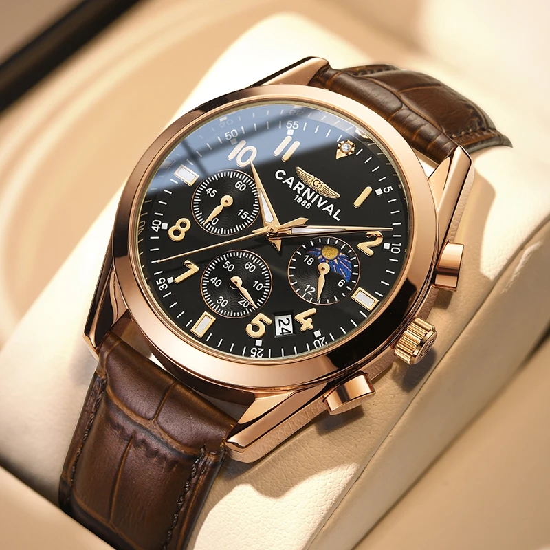 Carnival Brand Luxury Leather  - Smartwatch Watches For Men Brands incelemesi ve fiyatı