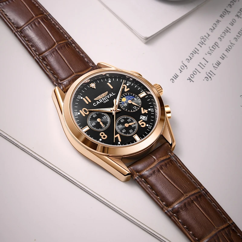 Carnival Brand Luxury Leather  - Smartwatch Watches For Men Brands incelemesi ve fiyatı