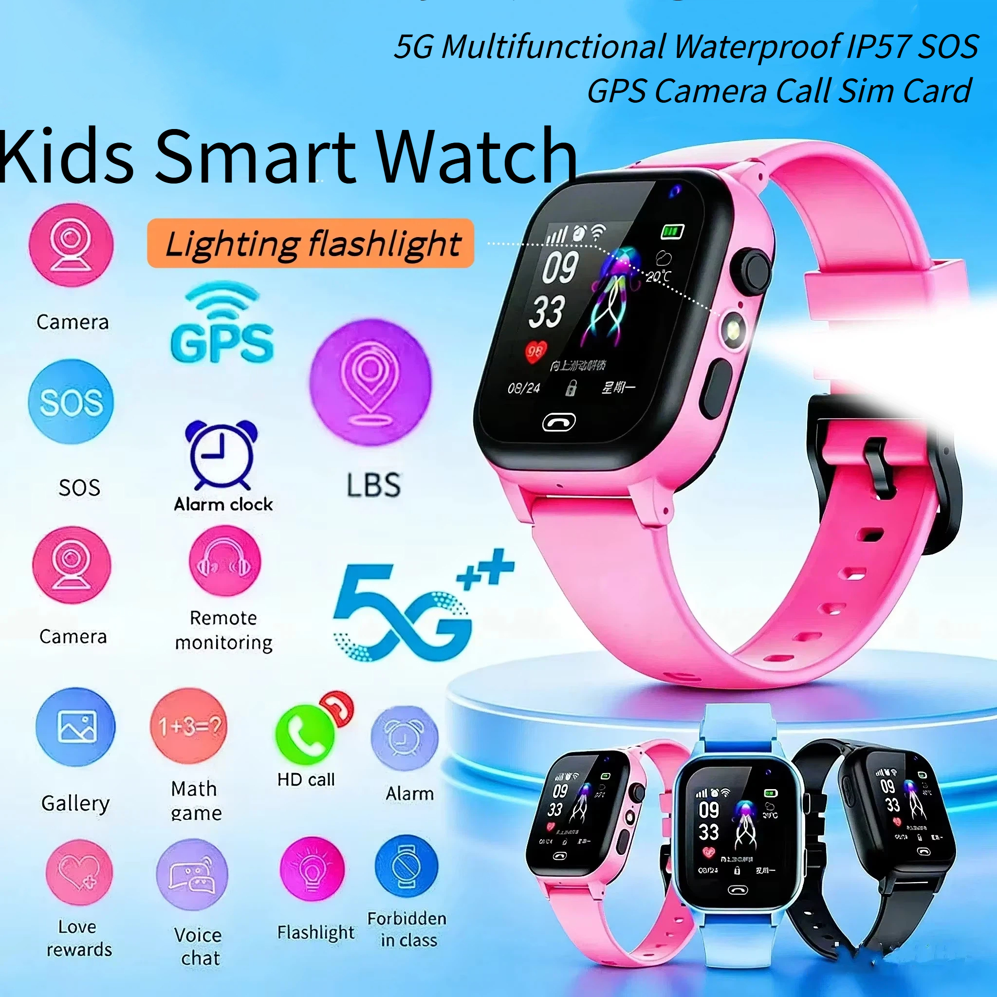 Lenovo Kids Smart Watch 5G GPS - Smartwatch Digital Watches For Kids incelemesi ve fiyatı