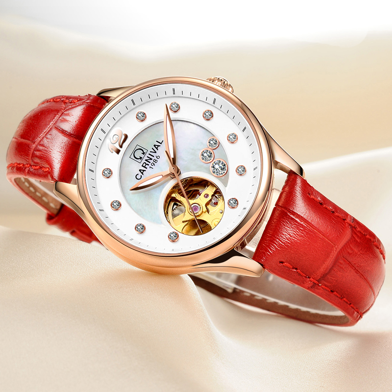Switzerland CARNIVAL Luxury Wo - Skeleton Mechanical Watch incelemesi ve fiyatı
