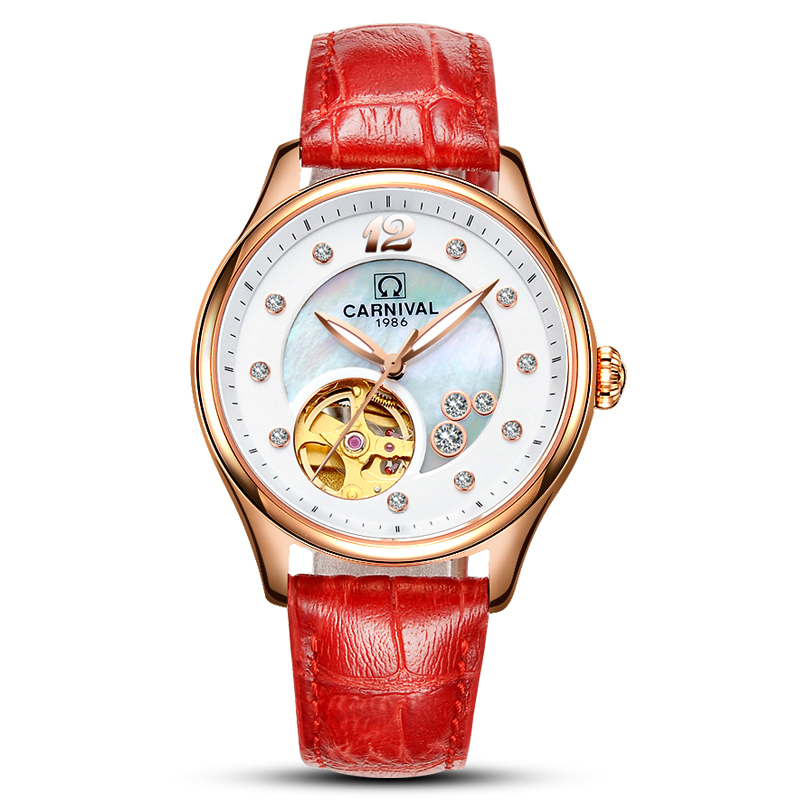 Switzerland CARNIVAL Luxury Wo - Skeleton Mechanical Watch incelemesi ve fiyatı