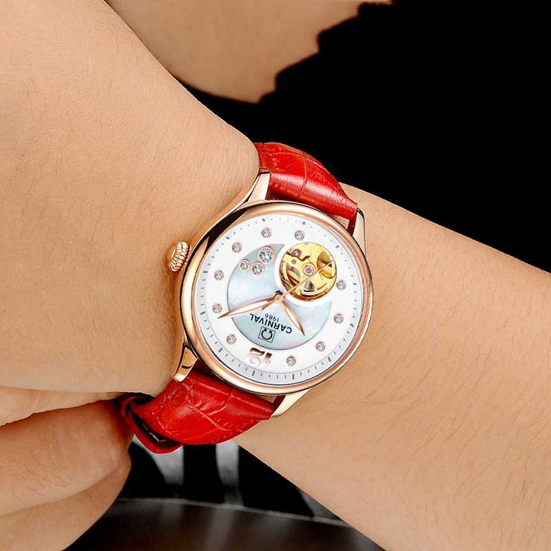 Switzerland CARNIVAL Luxury Wo - Skeleton Mechanical Watch incelemesi ve fiyatı