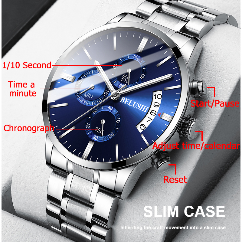 BELUSHI Fashion Men's Quartz W - Smartwatch Watches For Men Brands incelemesi ve fiyatı