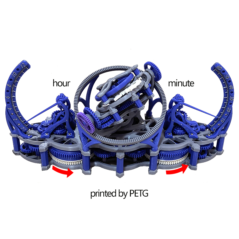 Random color 3d print tourbill - Skeleton Mechanical Watch incelemesi ve fiyatı