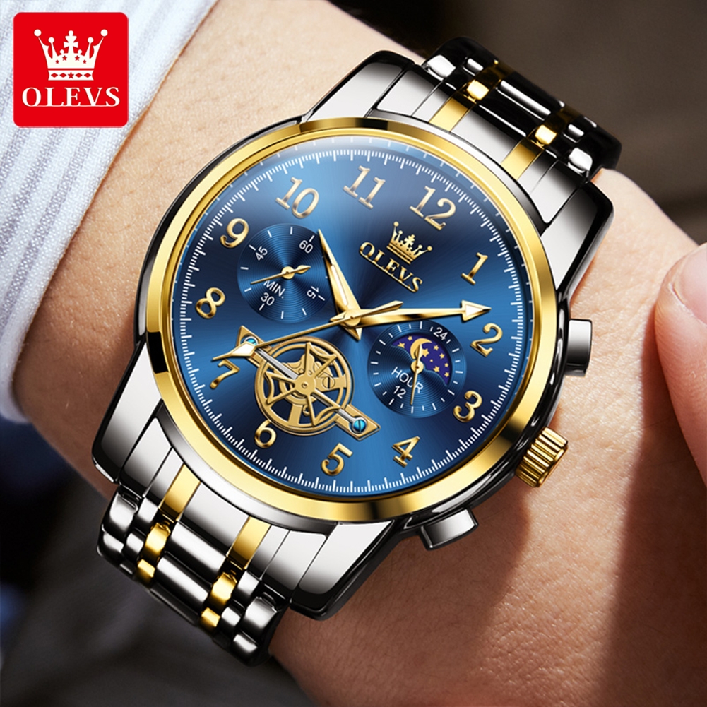 OLEVS 2900 Moon Phase Watch Me - Skeleton Mechanical Watch incelemesi ve fiyatı