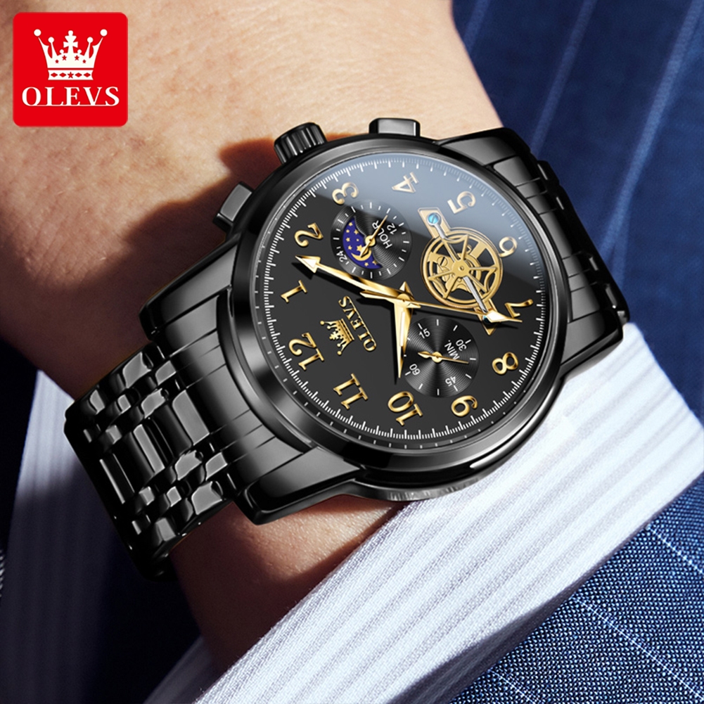 OLEVS 2900 Moon Phase Watch Me - Skeleton Mechanical Watch incelemesi ve fiyatı