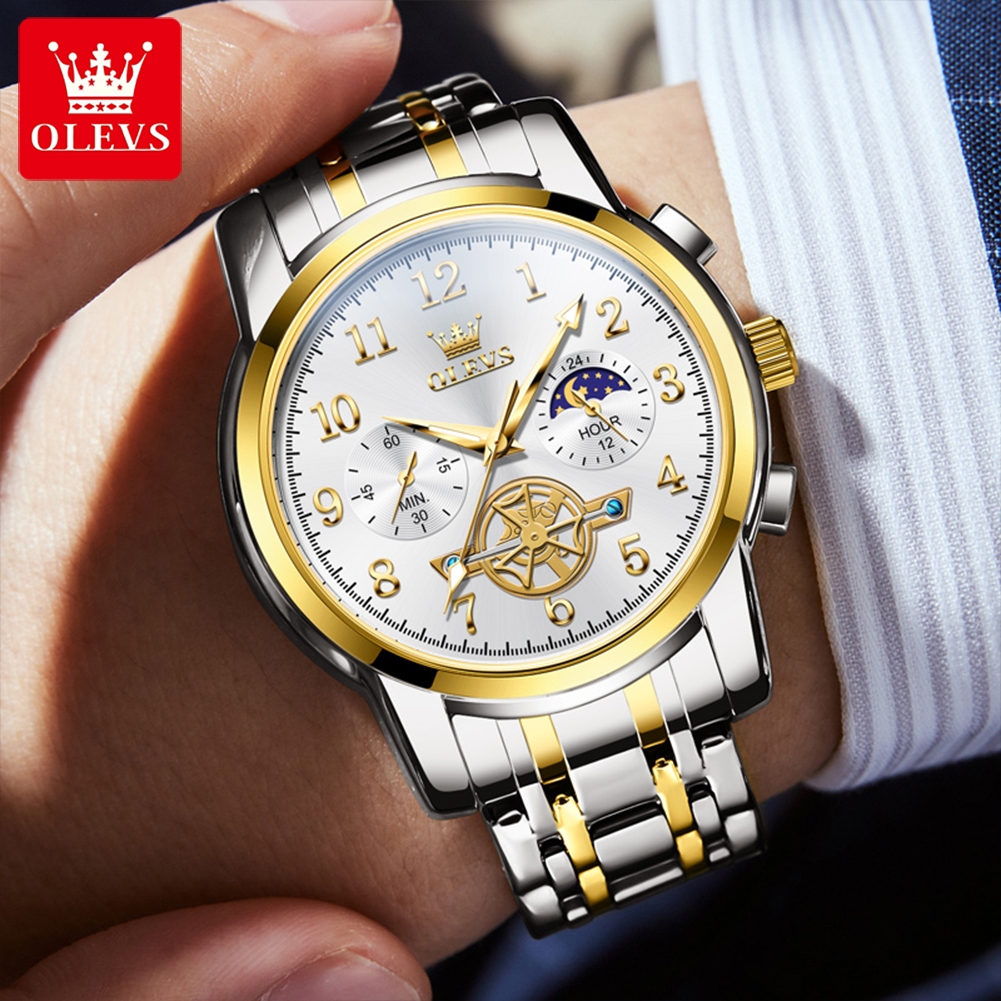 OLEVS 2900 Moon Phase Watch Me - Skeleton Mechanical Watch incelemesi ve fiyatı