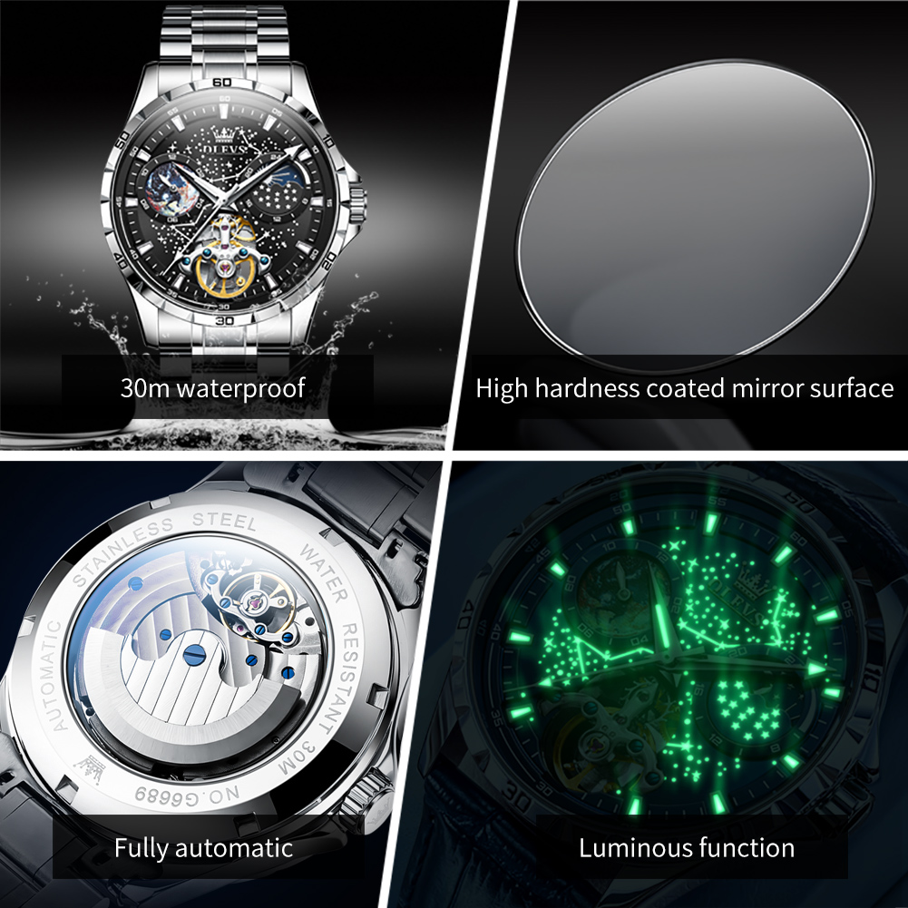 OLEVS 6689 Luxury Brand Moon P - Smartwatch Watches For Men Brands incelemesi ve fiyatı