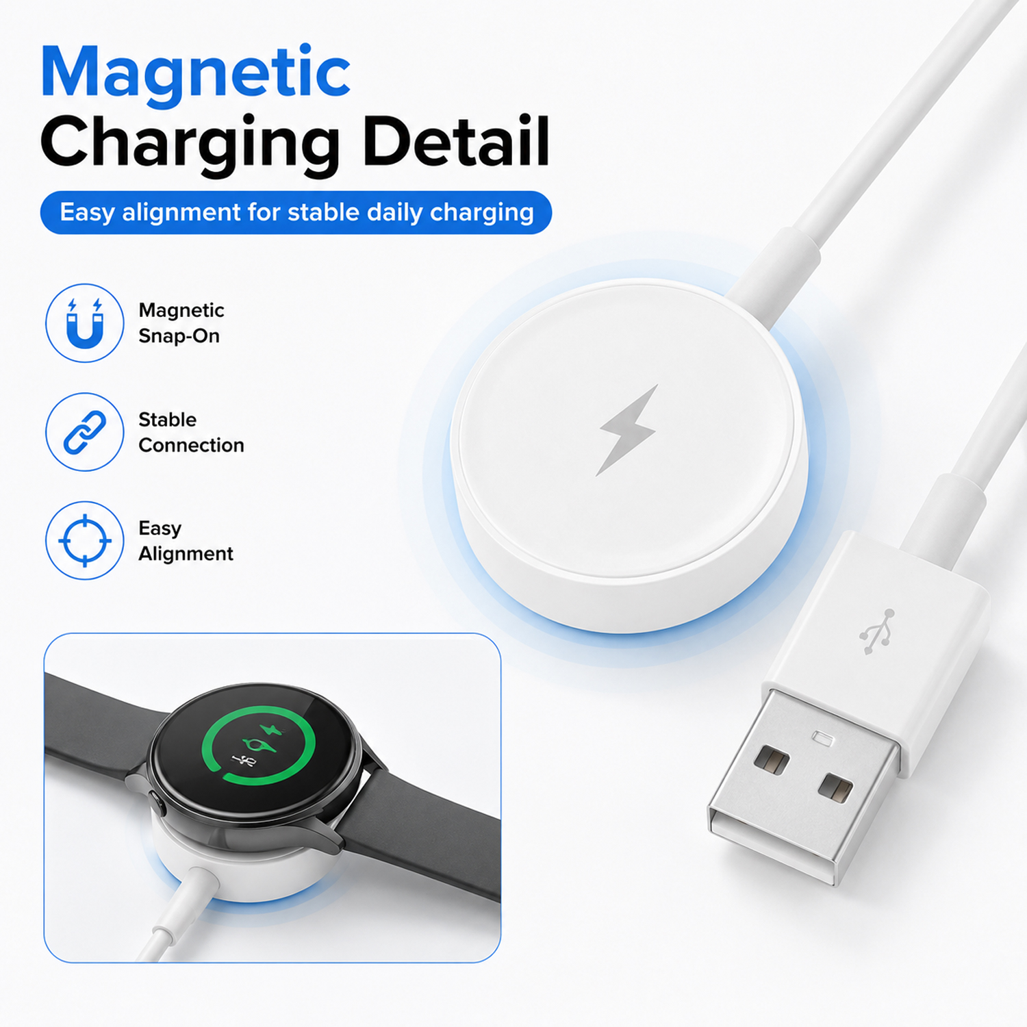 USB Watch Charger Adapter Smar - Fossil Watches Smartwatch Charger incelemesi ve fiyatı