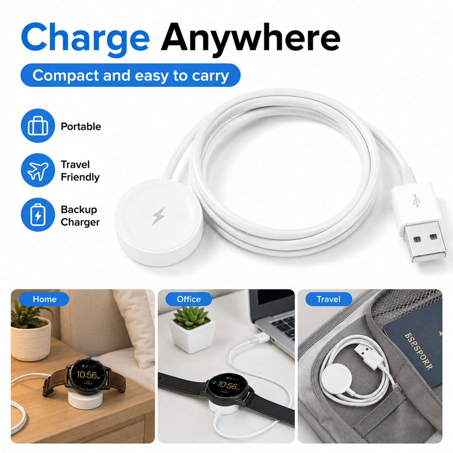USB Watch Charger Adapter Smar - Fossil Watches Smartwatch Charger incelemesi ve fiyatı