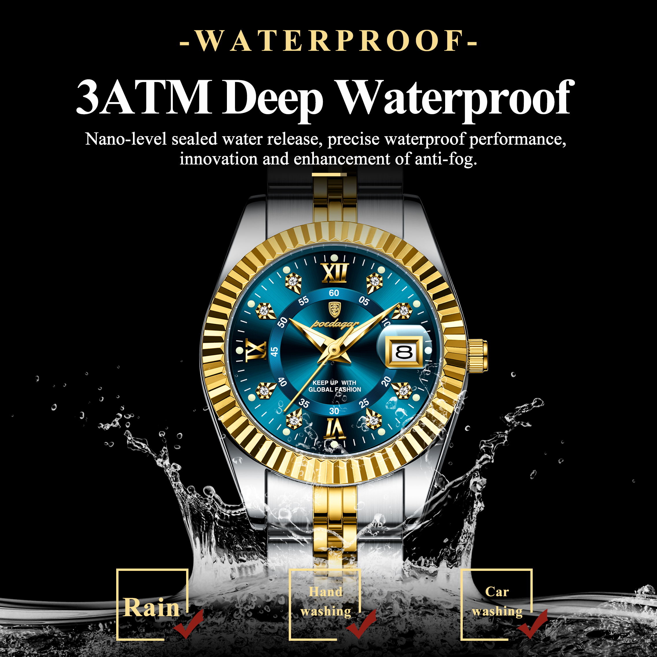 POEDAGAR Top Luxury Watch For  - Waterproof Diving Watch incelemesi ve fiyatı