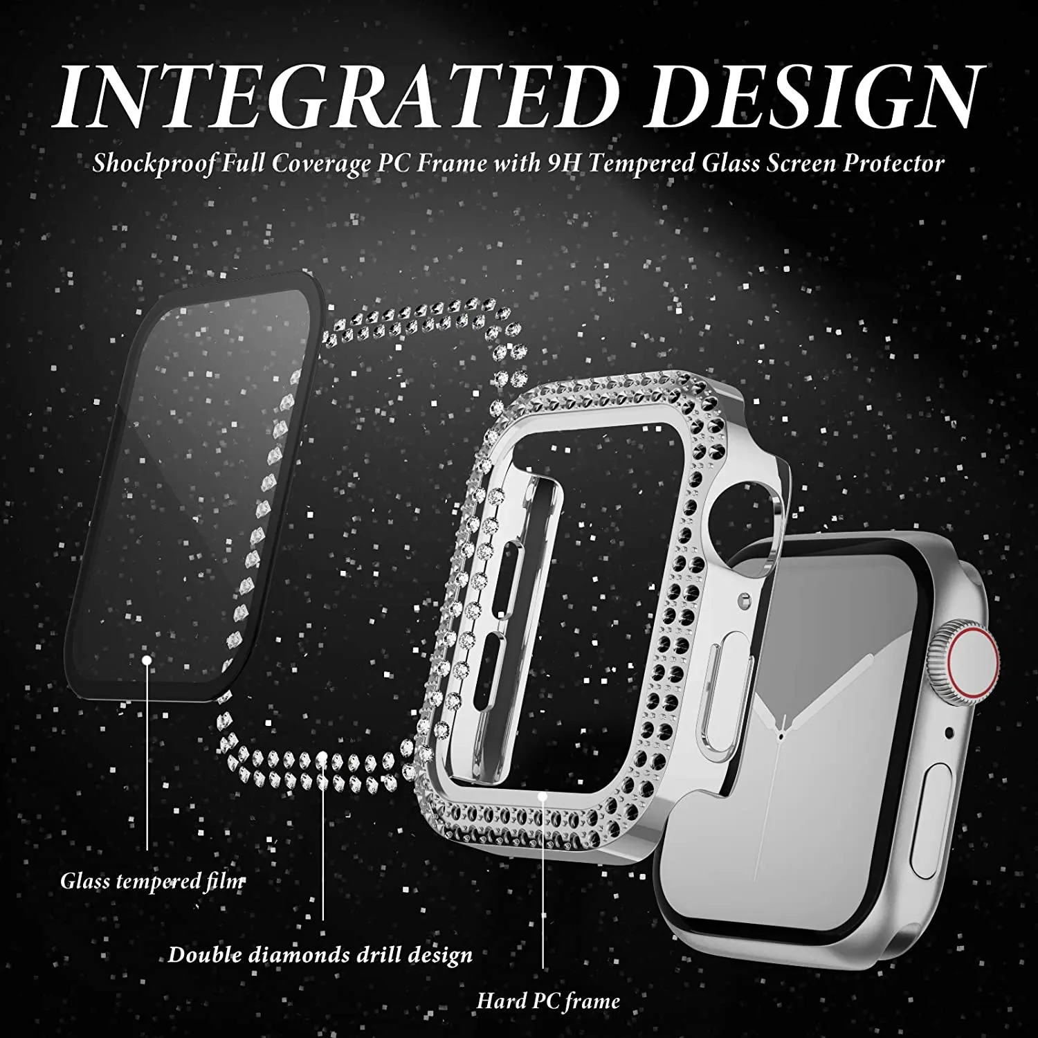 Glass+Diamond Cover For Apple  - Iwatch Smartwatch Series 7 incelemesi ve fiyatı
