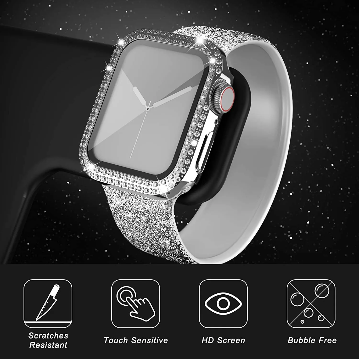 Glass+Diamond Cover For Apple  - Iwatch Smartwatch Series 7 incelemesi ve fiyatı