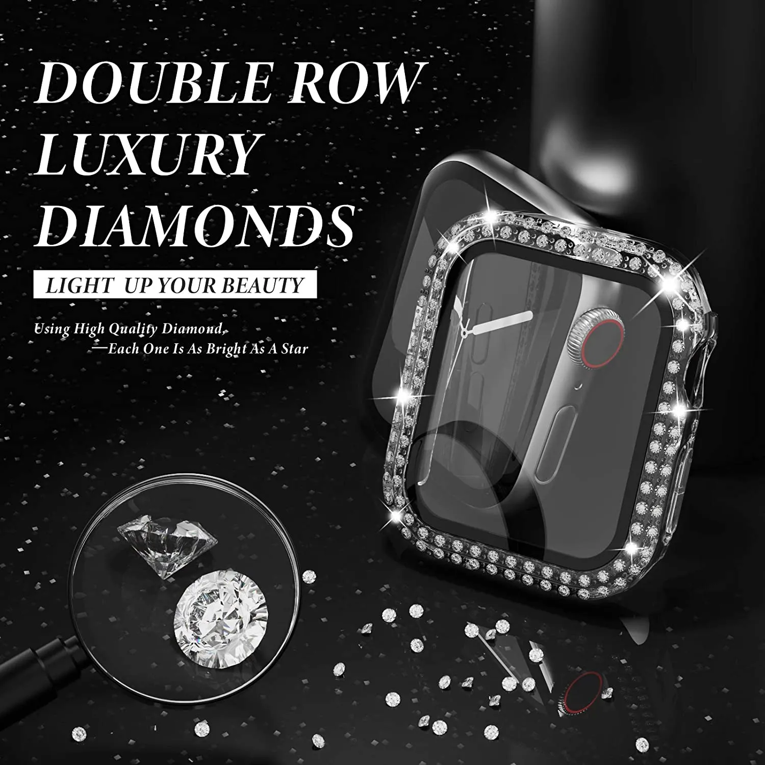Glass+Diamond Cover For Apple  - Iwatch Smartwatch Series 7 incelemesi ve fiyatı