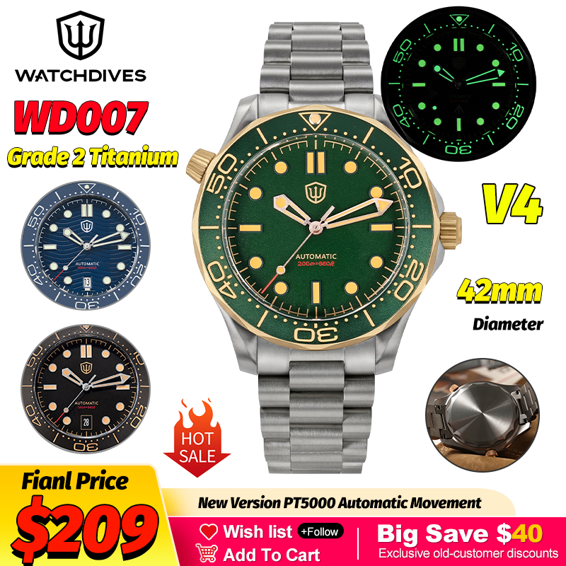 Watchdives WD007 V4 42Mm Titan - Waterproof Diving Watch incelemesi ve fiyatı