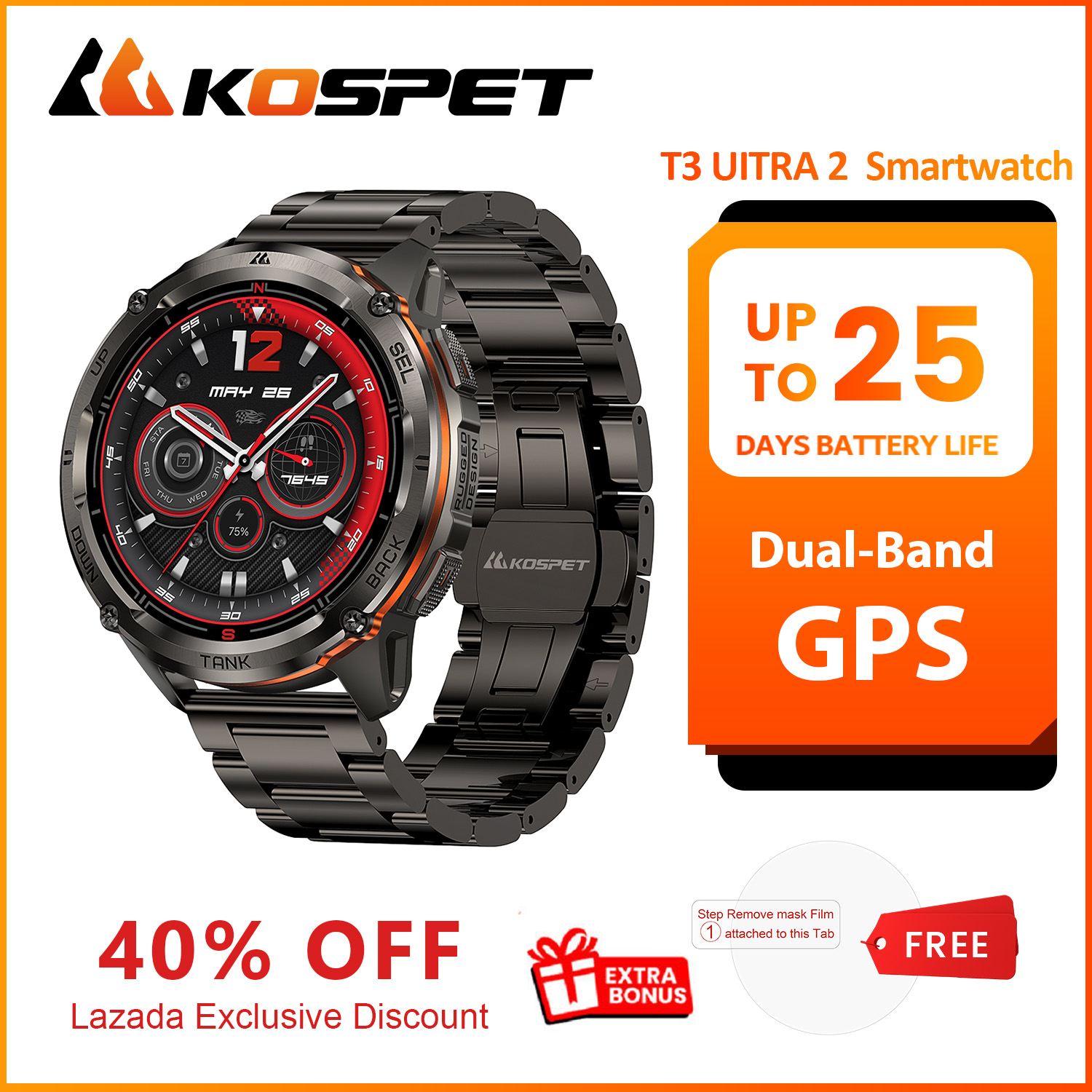 2026 New KOSPET TANK T3 Uitra2 - Smartwatch Premium Watches For Men incelemesi ve fiyatı