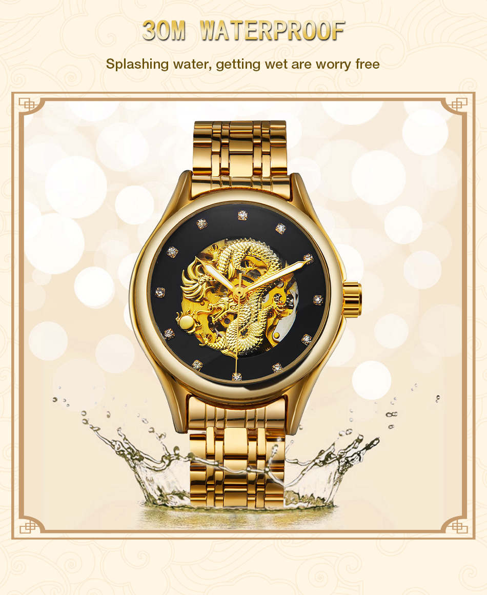 T-WINNER High-end Luxury Drago - Skeleton Mechanical Watch incelemesi ve fiyatı