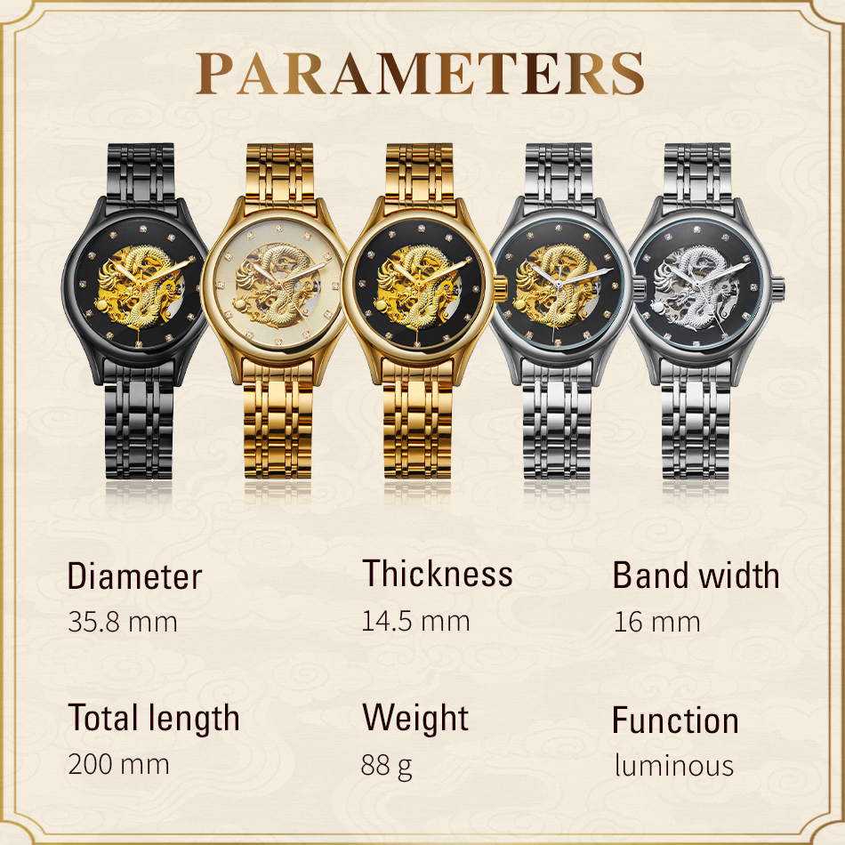 T-WINNER High-end Luxury Drago - Skeleton Mechanical Watch incelemesi ve fiyatı