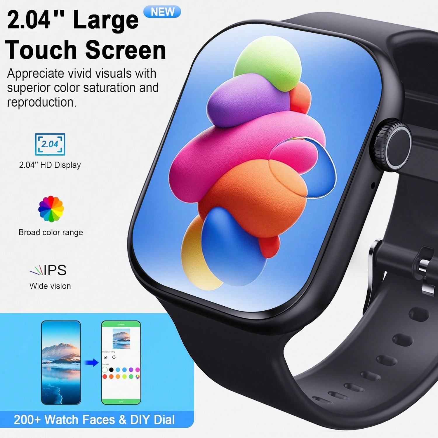 2.01 Inch Touch Screen Smart W - Smartwatch Watches With Bluetooth incelemesi ve fiyatı