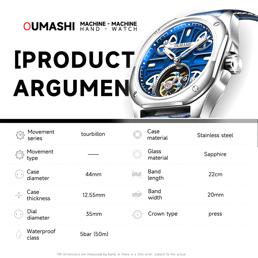 41mm Luxury men's watch Tourbi - Skeleton Mechanical Watch incelemesi ve fiyatı