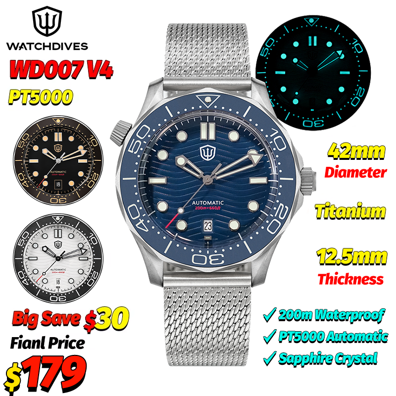 Watchdives WD007 V4 Automatic  - Waterproof Diving Watch incelemesi ve fiyatı