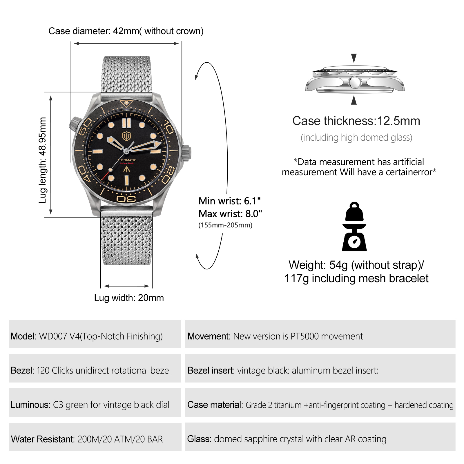Watchdives WD007 V4 Automatic  - Waterproof Diving Watch incelemesi ve fiyatı