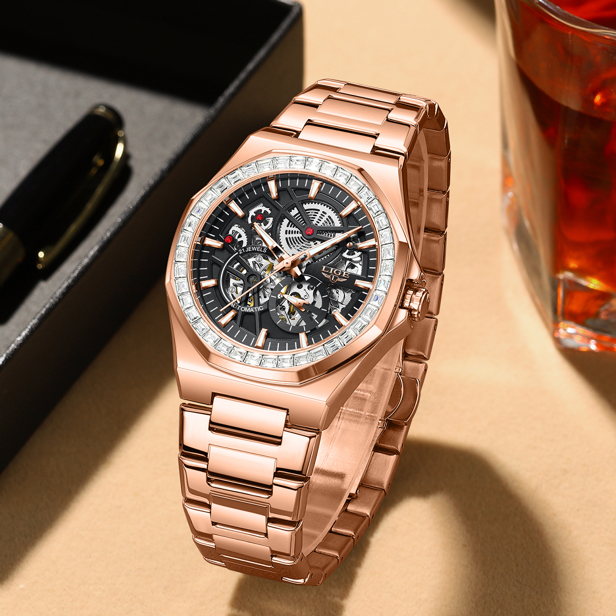 LIGE Original Design Mechanica - Skeleton Mechanical Watch incelemesi ve fiyatı
