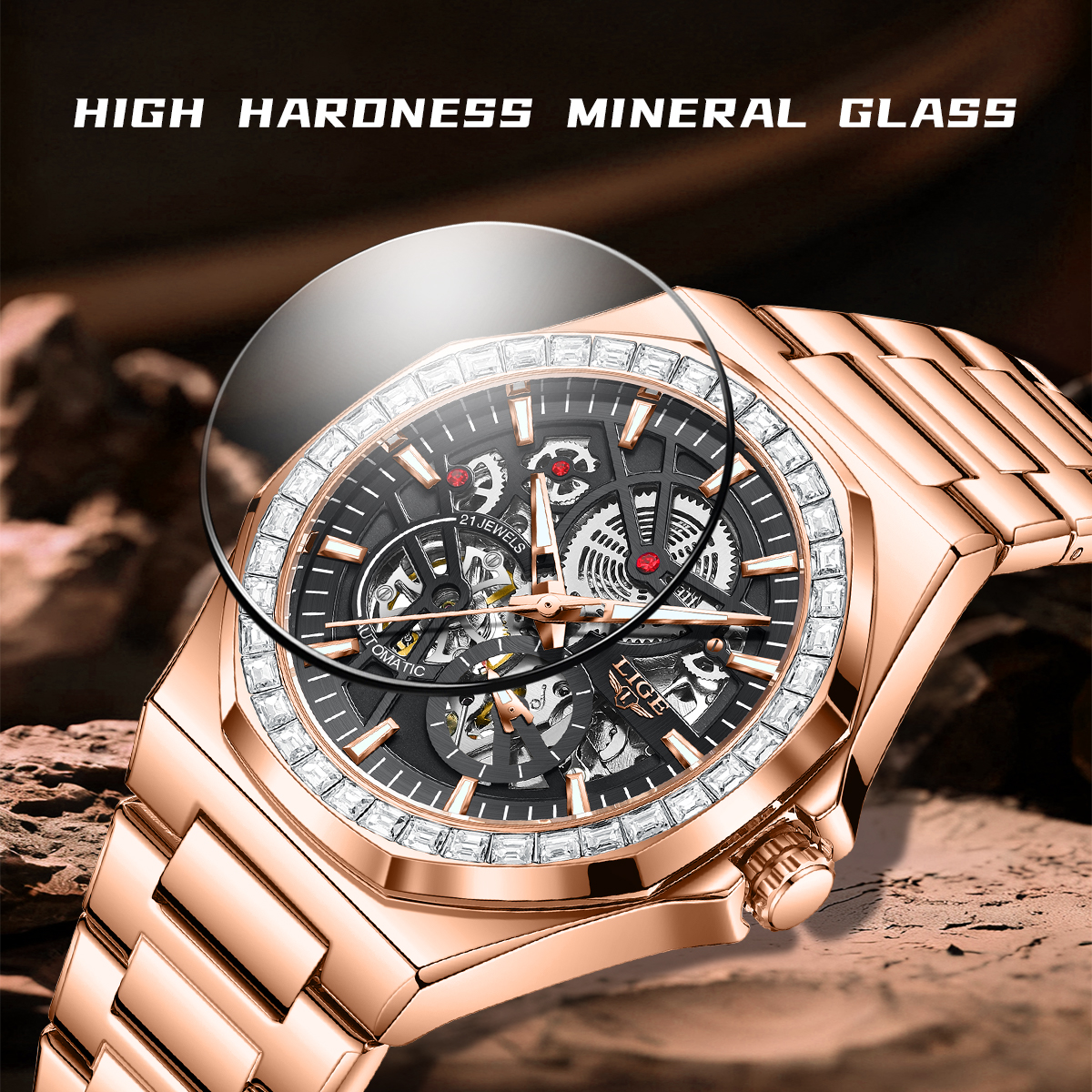 LIGE Original Design Mechanica - Skeleton Mechanical Watch incelemesi ve fiyatı