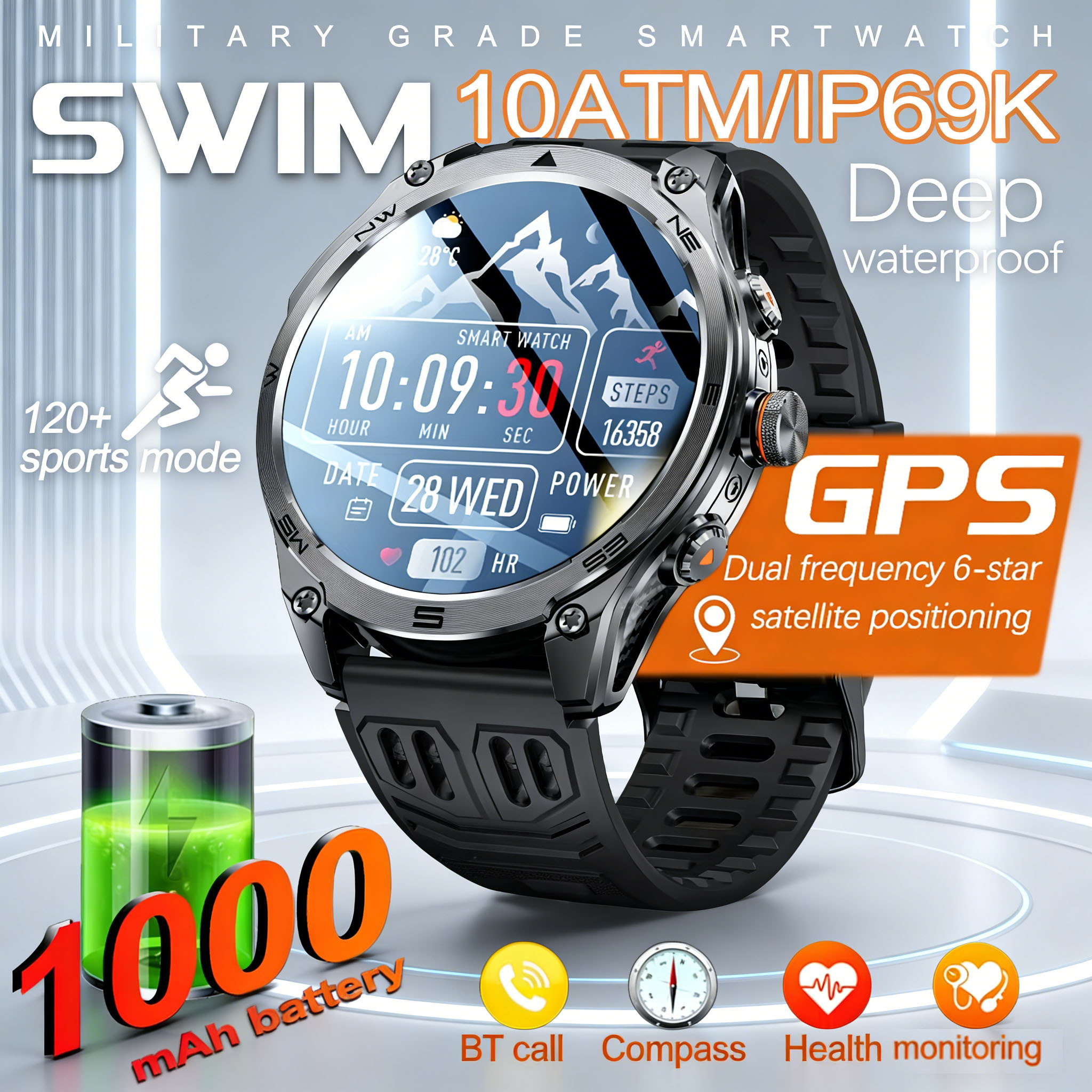 GPS SmartWatch IP69 Waterproof - Smartwatch Premium Watches For Men incelemesi ve fiyatı