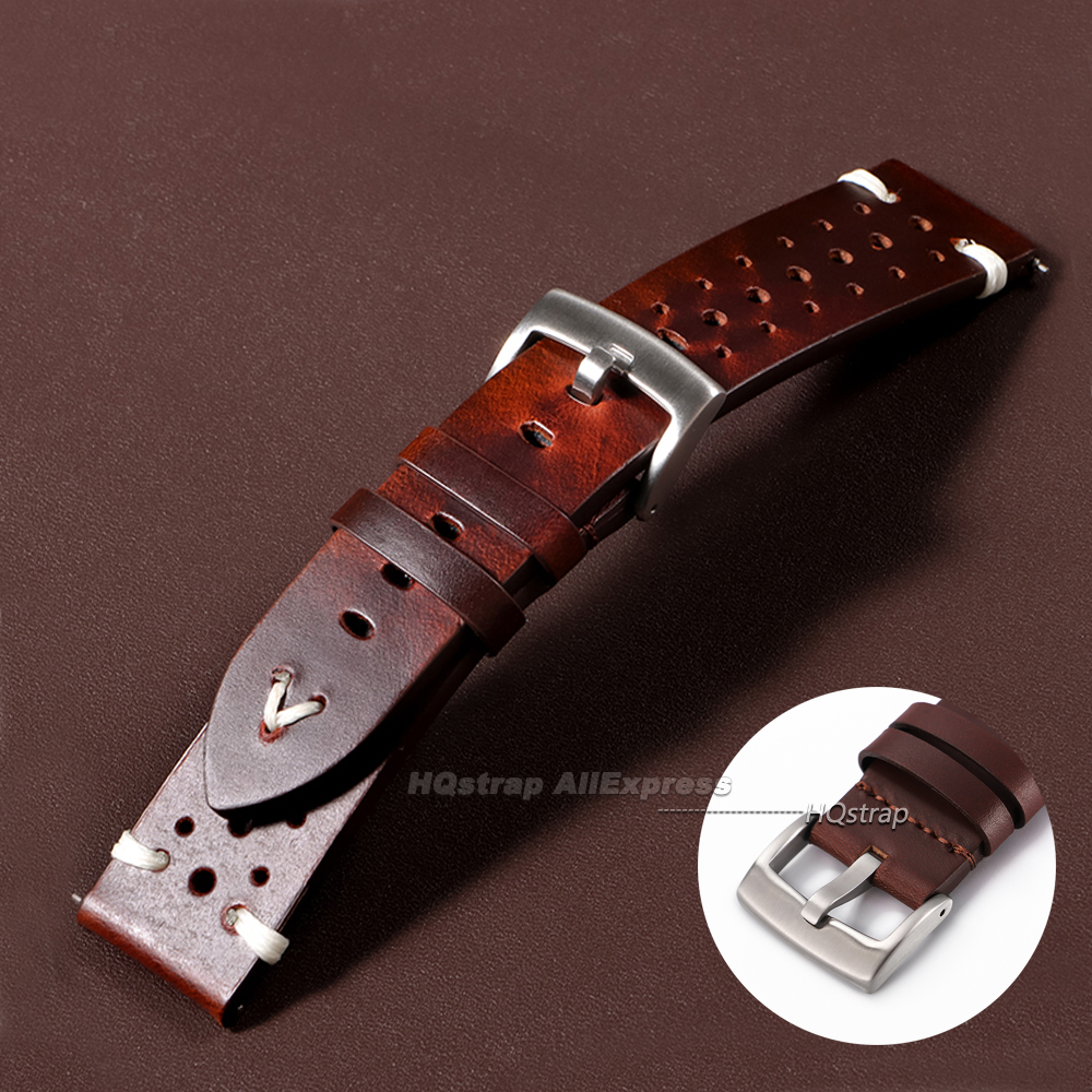 Oil Wax Cowhide Watch Strap 20 - Smartwatch Premium Watches For Men incelemesi ve fiyatı