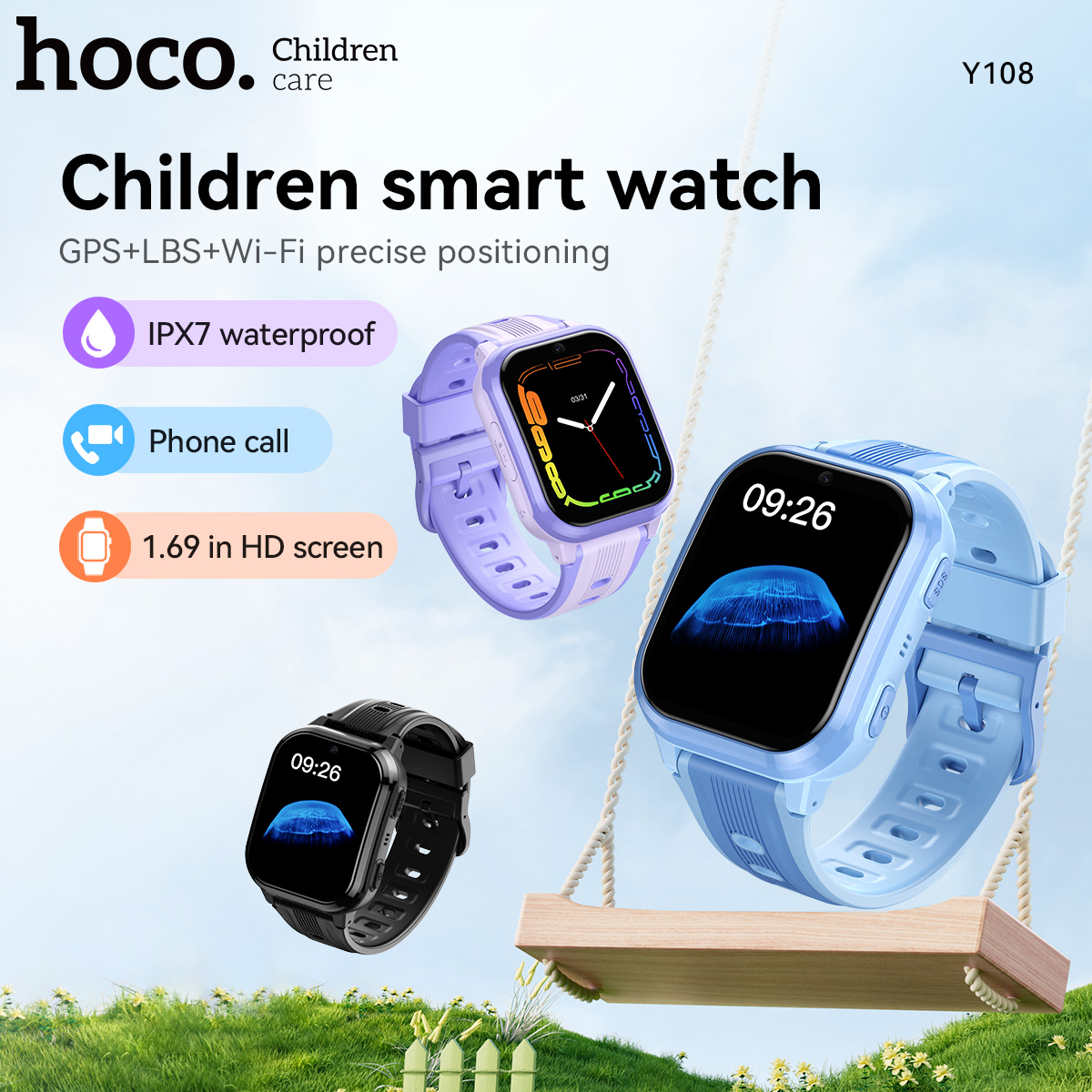HOCO Y108 1.69inch HD LCD Curv - Smartwatch Digital Watches For Kids incelemesi ve fiyatı