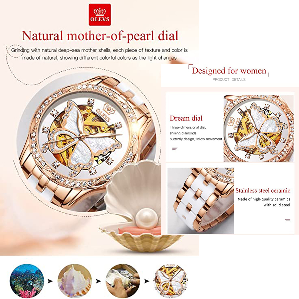 OLEVS Women's Automatic Watche - Skeleton Mechanical Watch incelemesi ve fiyatı